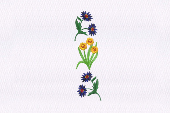 Blue Yellow Floral: A Versatile Embroidery Design for Personalized Gifts