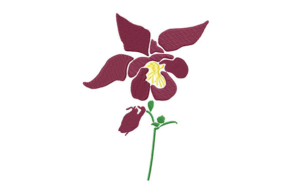 Burgundy Columbine Flower: A Meaningful Touch for Personalized Embroidery