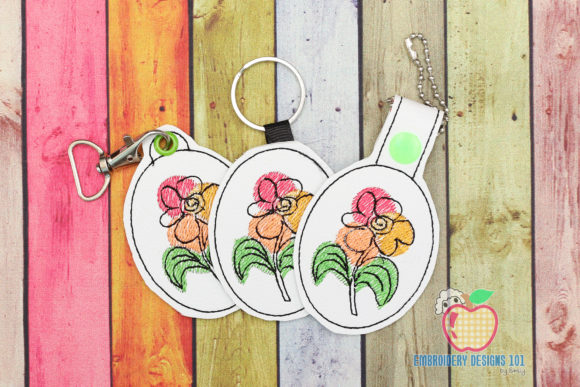 Colorful Flower Keyfob ITH Design Review