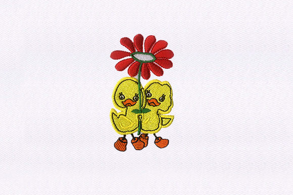 Flower Ducklings: A Versatile Embroidery Design for Small Business Branding