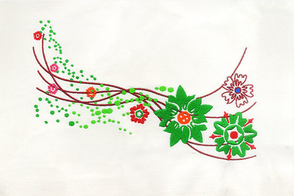 Green Flower Vine: A Fresh Touch for Business Embroidery