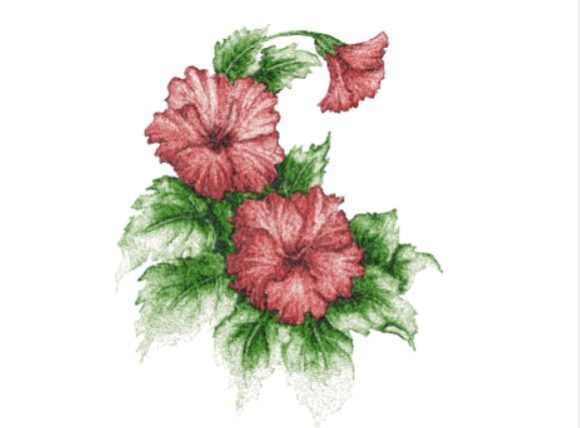 Hibiscus: A Vintage-Inspired Gem for Personalized Embroidery