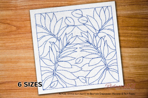 Leaves Lineart: A Versatile Embroidery Design for Small Business Branding