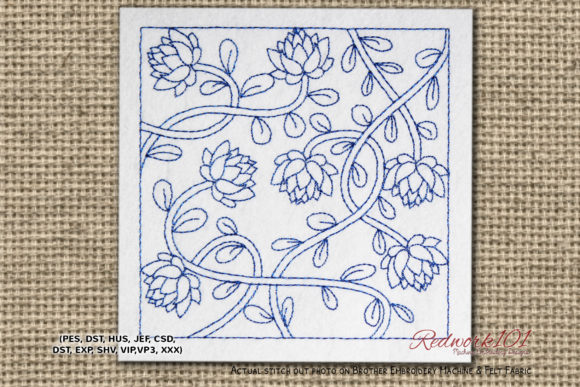 Lotus Flower Branch Lineart Design: A Seasonal Embroidery Review