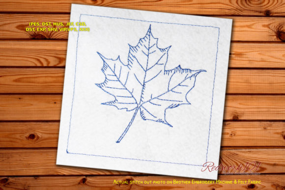 Maple Leaf Redwork Design