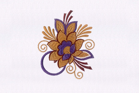 Purple Flower Design: A Seasonal Embroidery Staple