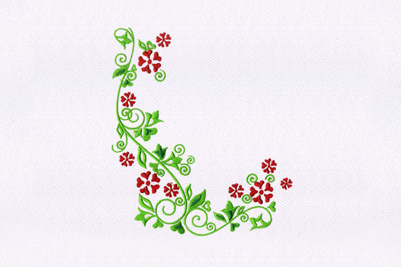 Red Flower Vines: A Seasonal Embroidery Gem