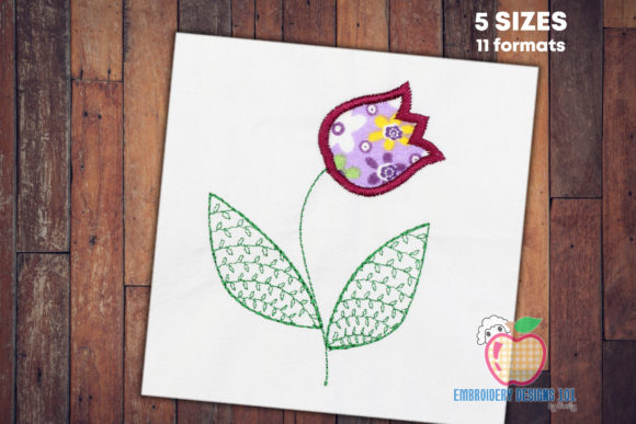 Tulip Flower with the Leaves Applique Review